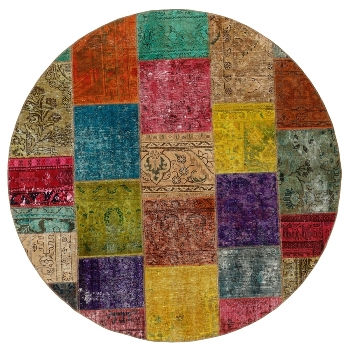 Persischer Vintage Patchwork Teppich handgeknüpft