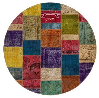 Persischer Vintage Patchwork Teppich handgeknüpft