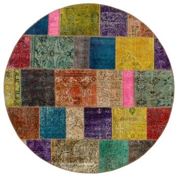 Persischer Vintage Patchwork Teppich handgeknüpft