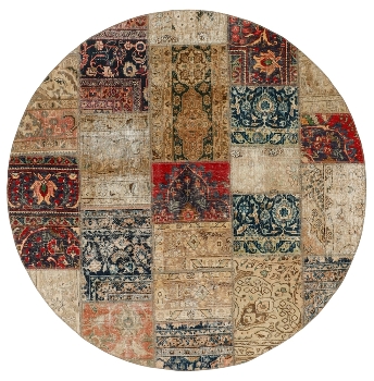 Persischer Vintage Patchwork Teppich handgeknüpft