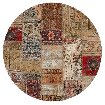 Persischer Vintage Patchwork Teppich handgeknüpft