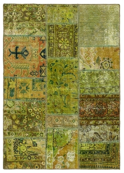 Persischer Vintage Patchwork Teppich handgeknüpft