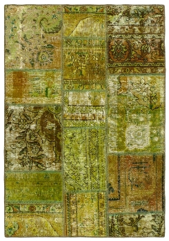Persischer Vintage Patchwork Teppich handgeknüpft