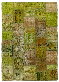 Persischer Vintage Patchwork Teppich handgeknüpft