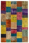 Persischer Vintage Patchwork Teppich handgeknüpft