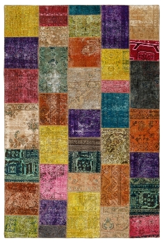 Persischer Vintage Patchwork Teppich handgeknüpft