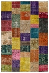 Persischer Vintage Patchwork Teppich handgeknüpft