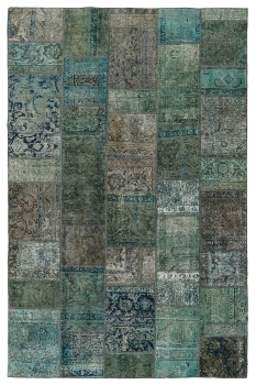 Persischer Vintage Patchwork Teppich handgeknüpft