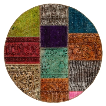 Persischer Vintage Patchwork Teppich handgeknüpft