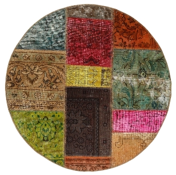 Persischer Vintage Patchwork Teppich handgeknüpft