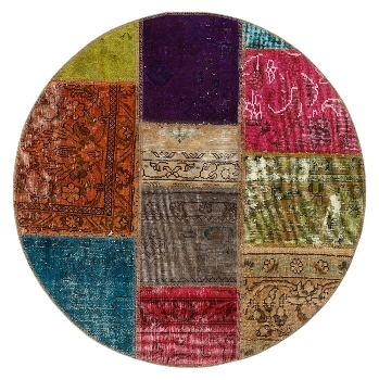 Persischer Vintage Patchwork Teppich handgeknüpft