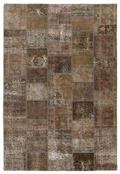 Persischer Vintage Patchwork Teppich handgeknüpft