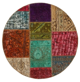 Persischer Vintage Patchwork Teppich handgeknüpft