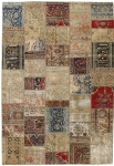 Persischer Vintage Patchwork Teppich handgeknüpft