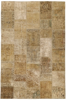 Persischer Vintage Patchwork Teppich handgeknüpft