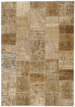 Persischer Vintage Patchwork Teppich handgeknüpft