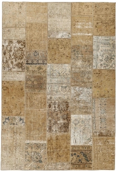Persischer Vintage Patchwork Teppich handgeknüpft