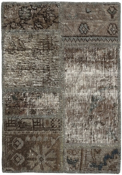 Persischer Vintage Patchwork Teppich handgeknüpft
