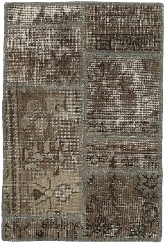 Persischer Vintage Patchwork Teppich handgeknüpft