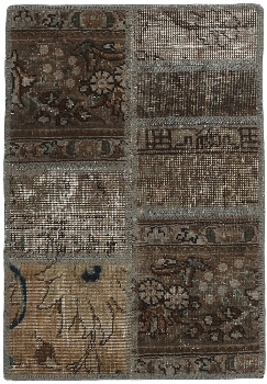 Persischer Vintage Patchwork Teppich handgeknüpft