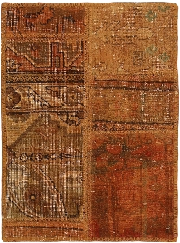 Persischer Vintage Patchwork Teppich handgeknüpft