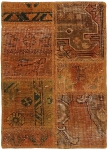 Persischer Vintage Patchwork Teppich handgeknüpft