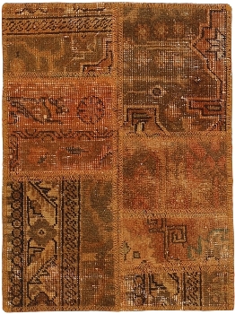 Persischer Vintage Patchwork Teppich handgeknüpft