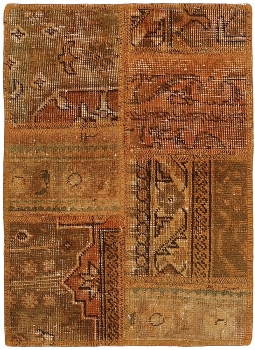Persischer Vintage Patchwork Teppich handgeknüpft