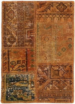 Persischer Vintage Patchwork Teppich handgeknüpft