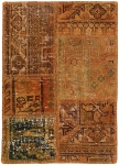 Persischer Vintage Patchwork Teppich handgeknüpft