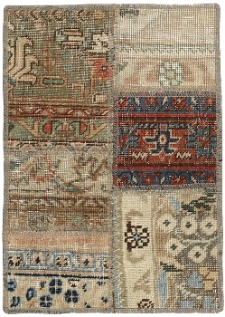 Persischer Vintage Patchwork Teppich handgeknüpft