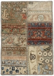 Persischer Vintage Patchwork Teppich handgeknüpft