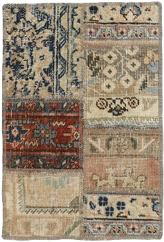 Persischer Vintage Patchwork Teppich handgeknüpft