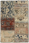 Persischer Vintage Patchwork Teppich handgeknüpft