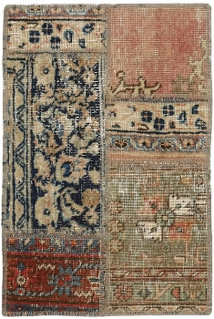 Persischer Vintage Patchwork Teppich handgeknüpft