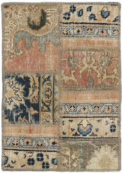 Persischer Vintage Patchwork Teppich handgeknüpft
