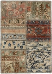 Persischer Vintage Patchwork Teppich handgeknüpft