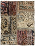 Persischer Vintage Patchwork Teppich handgeknüpft