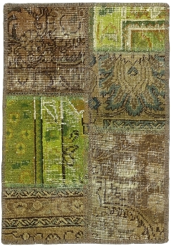 Persischer Vintage Patchwork Teppich handgeknüpft