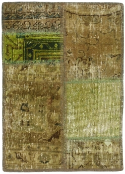 Persischer Vintage Patchwork Teppich handgeknüpft