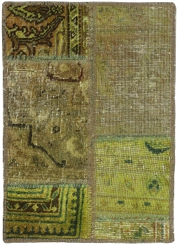 Persischer Vintage Patchwork Teppich handgeknüpft