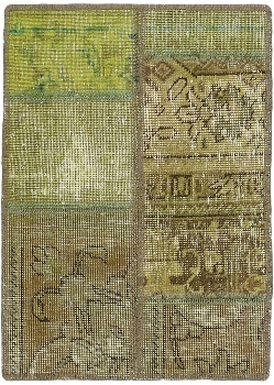 Persischer Vintage Patchwork Teppich handgeknüpft