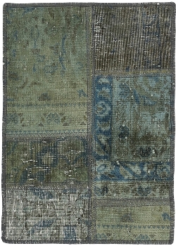 Persischer Vintage Patchwork Teppich handgeknüpft