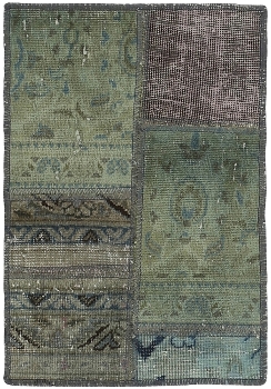 Persischer Vintage Patchwork Teppich handgeknüpft