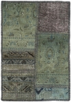 Persischer Vintage Patchwork Teppich handgeknüpft