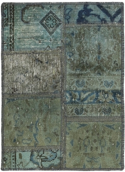 Persischer Vintage Patchwork Teppich handgeknüpft