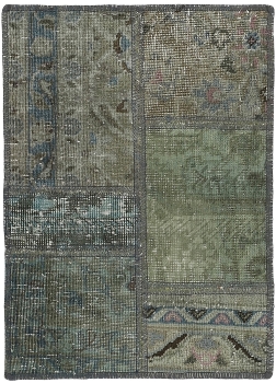 Persischer Vintage Patchwork Teppich handgeknüpft