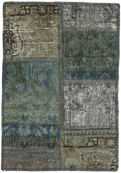 Persischer Vintage Patchwork Teppich handgeknüpft