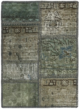Persischer Vintage Patchwork Teppich handgeknüpft