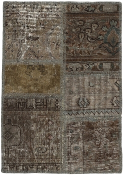 Persischer Vintage Patchwork Teppich handgeknüpft